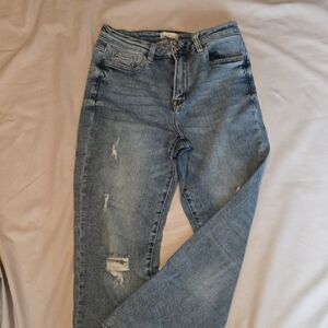 Altar'd State Distressed Straight Cut Jeans